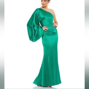 Mac Duggal Balloon Sleeve One Shoulder Dress